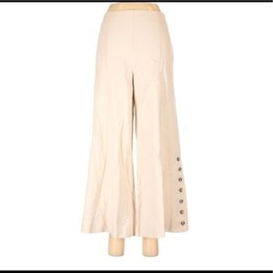 Anthropologie linen wide leg pants with buttons
